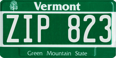 VT license plate ZIP823