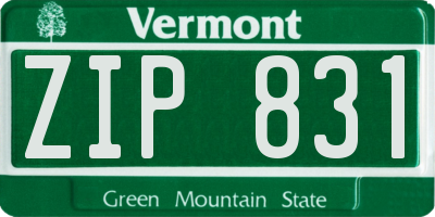 VT license plate ZIP831