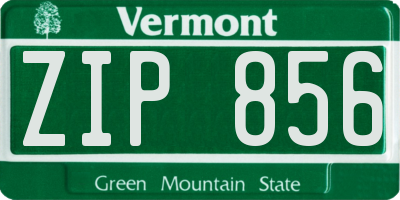 VT license plate ZIP856