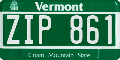 VT license plate ZIP861