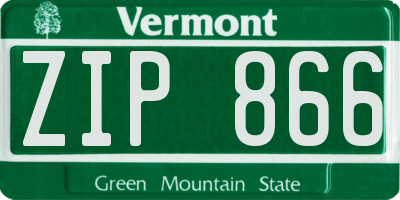 VT license plate ZIP866