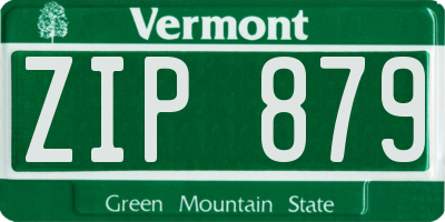 VT license plate ZIP879
