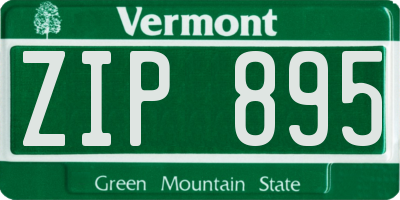 VT license plate ZIP895