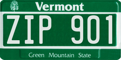 VT license plate ZIP901