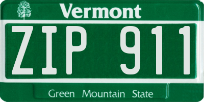 VT license plate ZIP911