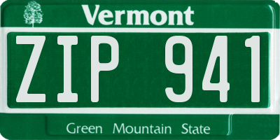 VT license plate ZIP941