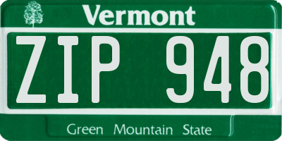 VT license plate ZIP948