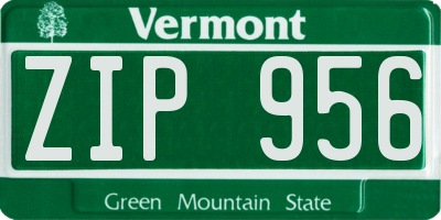 VT license plate ZIP956