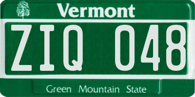 VT license plate ZIQ048