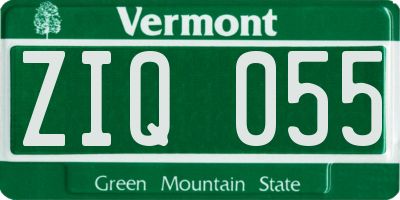 VT license plate ZIQ055