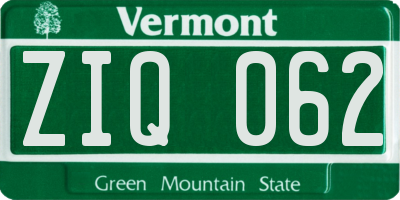 VT license plate ZIQ062