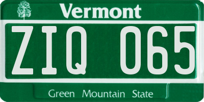 VT license plate ZIQ065