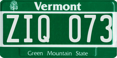 VT license plate ZIQ073