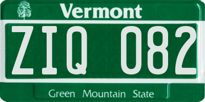 VT license plate ZIQ082