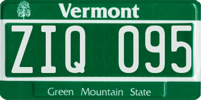 VT license plate ZIQ095