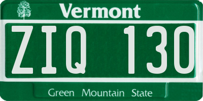 VT license plate ZIQ130