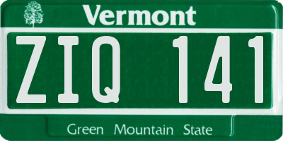 VT license plate ZIQ141