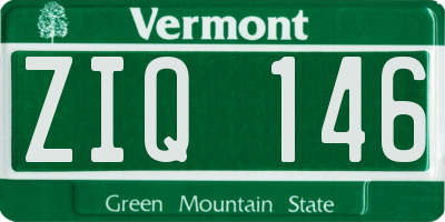 VT license plate ZIQ146