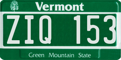 VT license plate ZIQ153