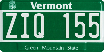 VT license plate ZIQ155