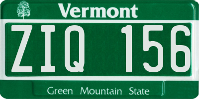 VT license plate ZIQ156