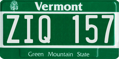 VT license plate ZIQ157