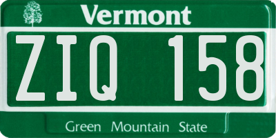 VT license plate ZIQ158