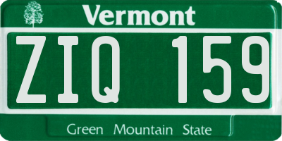 VT license plate ZIQ159
