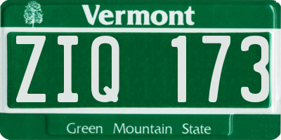 VT license plate ZIQ173