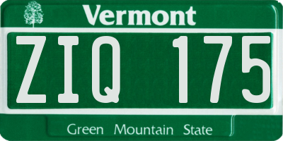 VT license plate ZIQ175
