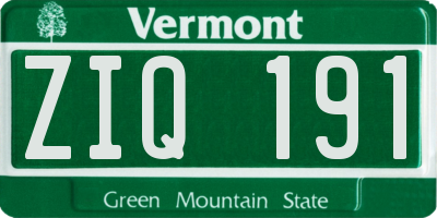 VT license plate ZIQ191