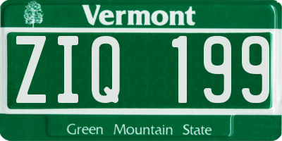 VT license plate ZIQ199