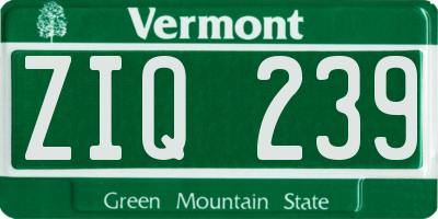 VT license plate ZIQ239