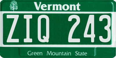 VT license plate ZIQ243