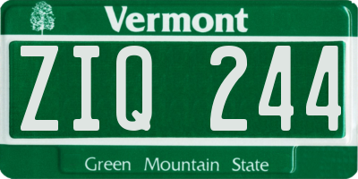 VT license plate ZIQ244