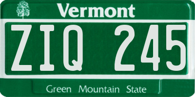 VT license plate ZIQ245