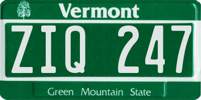 VT license plate ZIQ247