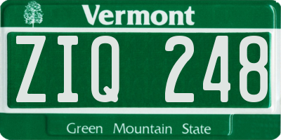 VT license plate ZIQ248