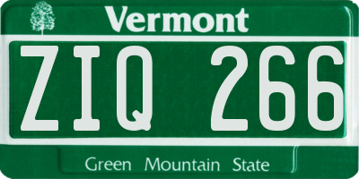 VT license plate ZIQ266