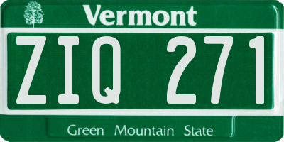 VT license plate ZIQ271