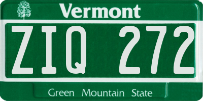 VT license plate ZIQ272