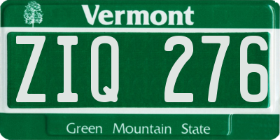 VT license plate ZIQ276