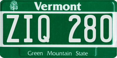 VT license plate ZIQ280