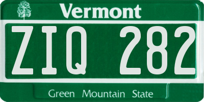 VT license plate ZIQ282