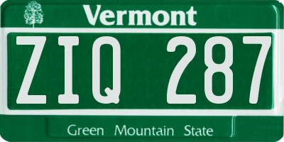 VT license plate ZIQ287