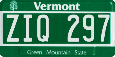 VT license plate ZIQ297