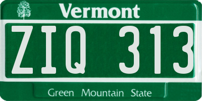 VT license plate ZIQ313