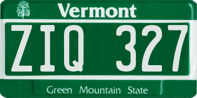 VT license plate ZIQ327