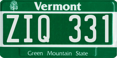 VT license plate ZIQ331
