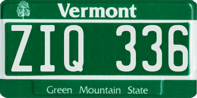 VT license plate ZIQ336